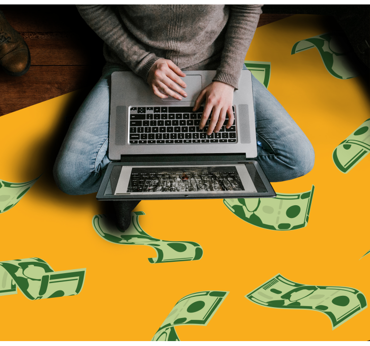 Money Flow Pattern modern vinyl rug - TenStickers