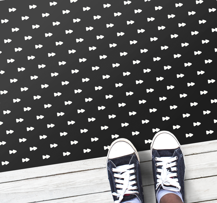 Monochrome Bowties striped vinyl rug - TenStickers