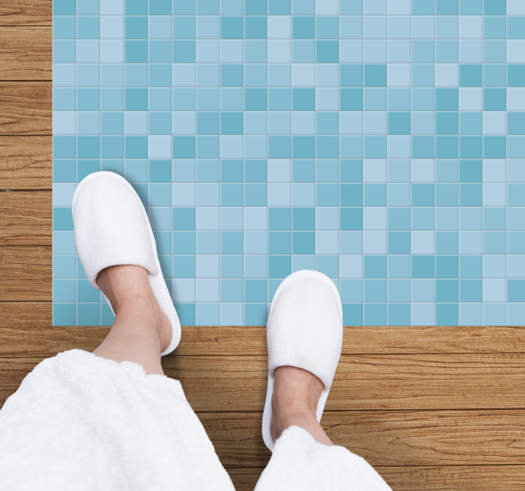 Mosaic Aqua Tiles tile vinyl rug - TenStickers