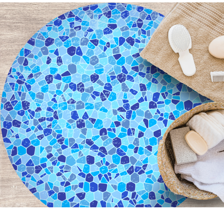 Mosaic Blue Texture marble vinyl rug - TenStickers