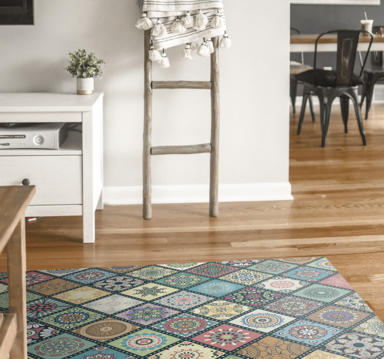 Mosaic Pattern Patchwork mosaic vinyl rug - TenStickers