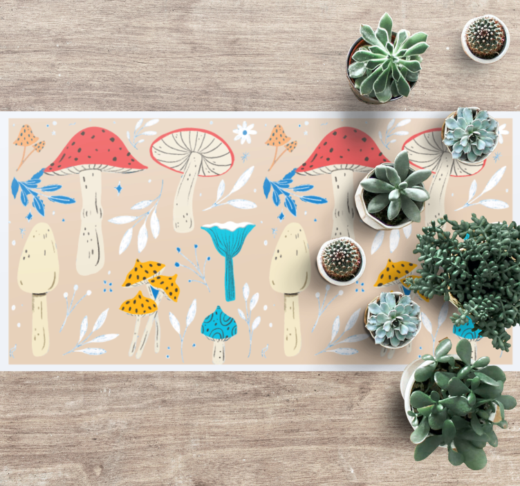 Mushroom Elements nature vinyl rug - TenStickers