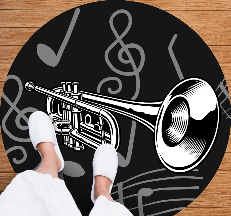 Musical Instrument Theme circular vinyl rug - TenStickers