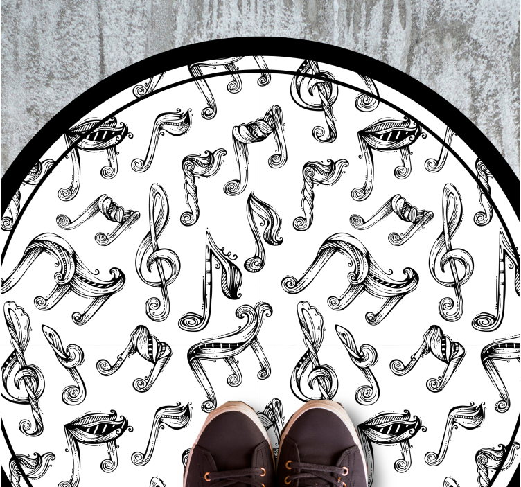 Musical Notation Pattern teen vinyl rug - TenStickers