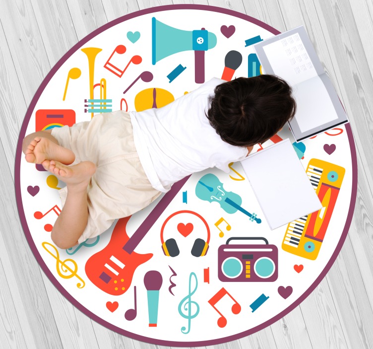 Musical Playtime Circle kids vinyl rug - TenStickers