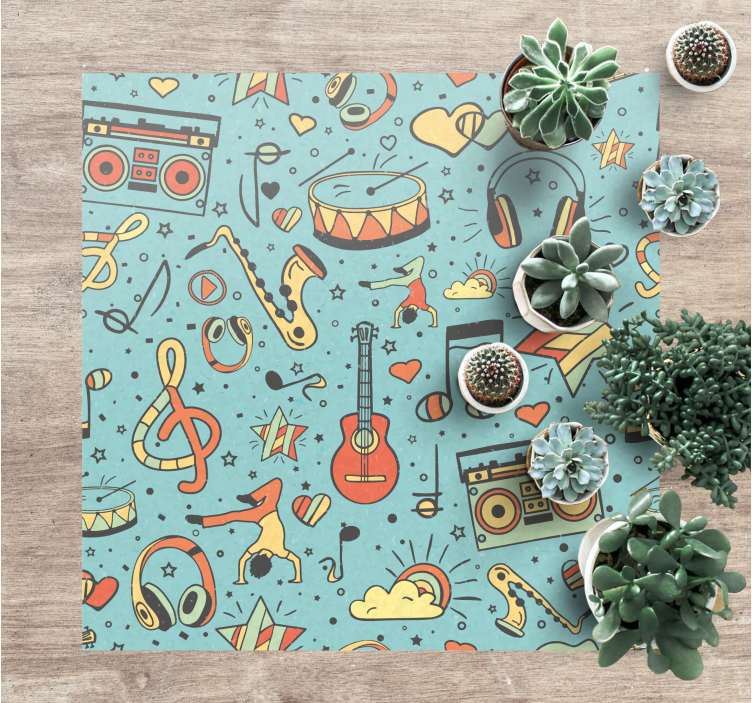 Musical Symbols Playful kids vinyl rug - TenStickers
