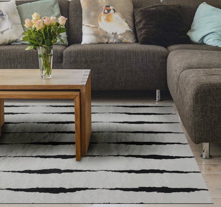 Nordic style black fjord vinyl rug - TenStickers