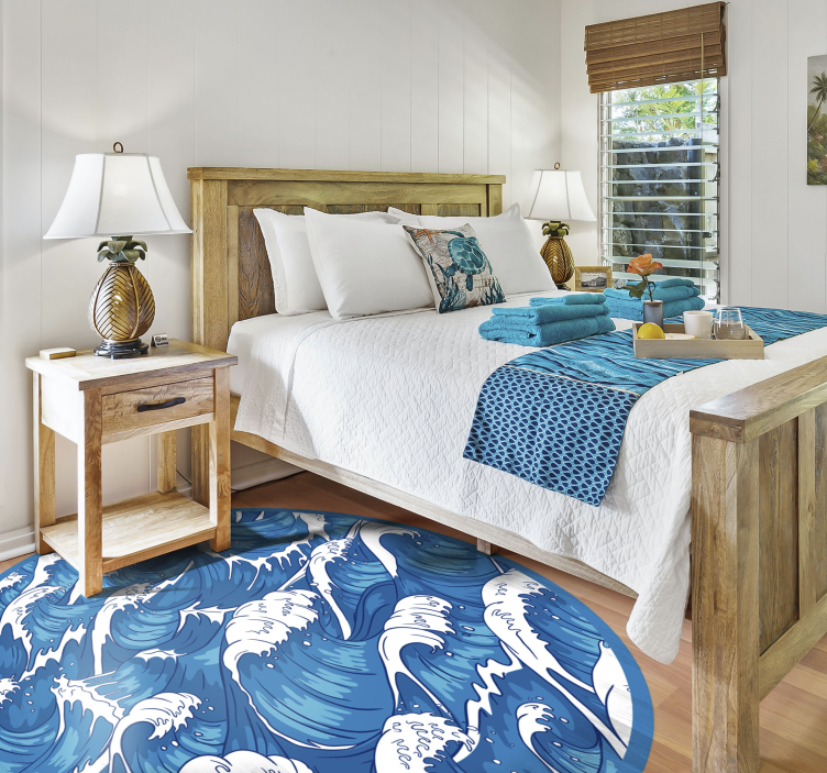 Oceanic Wave Pattern nature vinyl rug - TenStickers