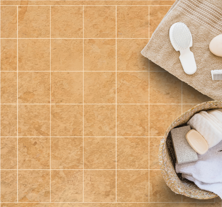 Natural beige look stone effect vinyl rug - TenStickers