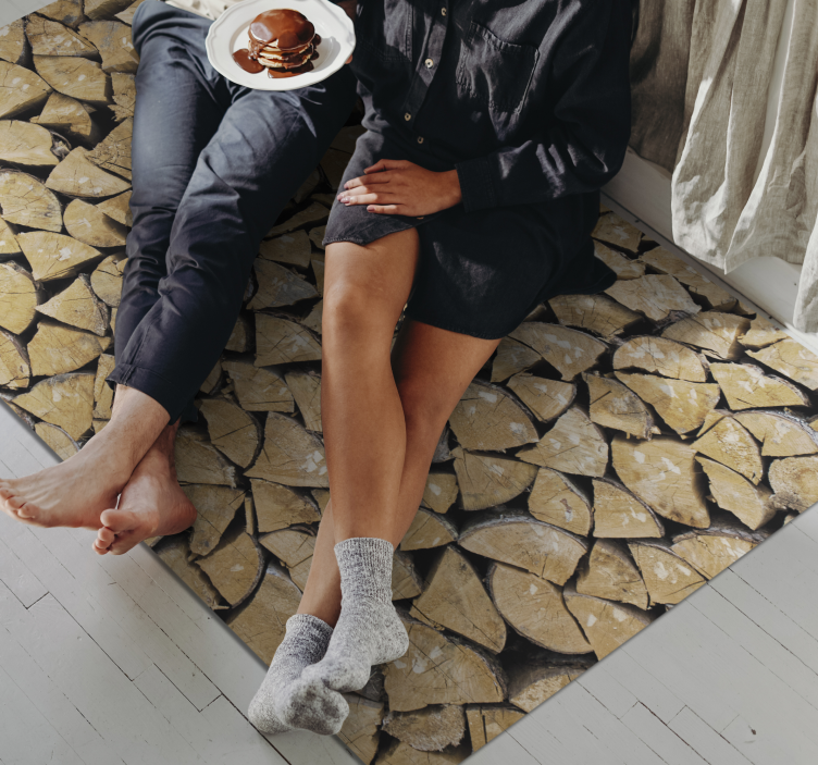 Original wooden effect 3d planks wood vinyl rug - TenStickers