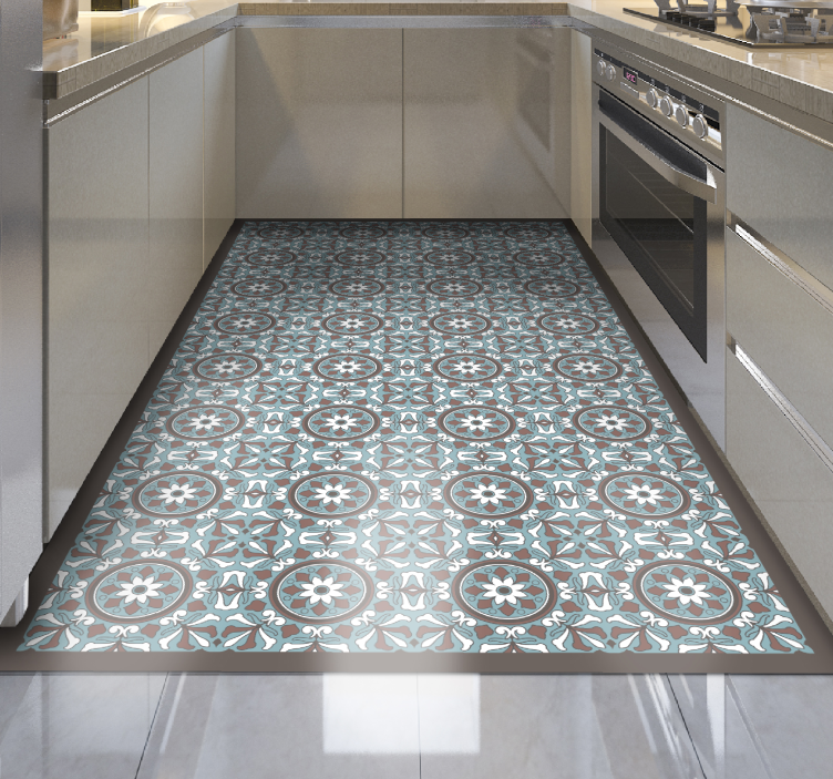 Ornate Pattern tile vinyl rug - TenStickers