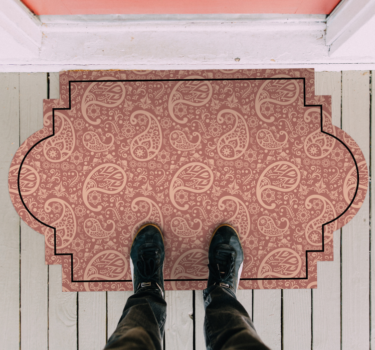 Paisley Contoured Design textured vinyl rug - TenStickers