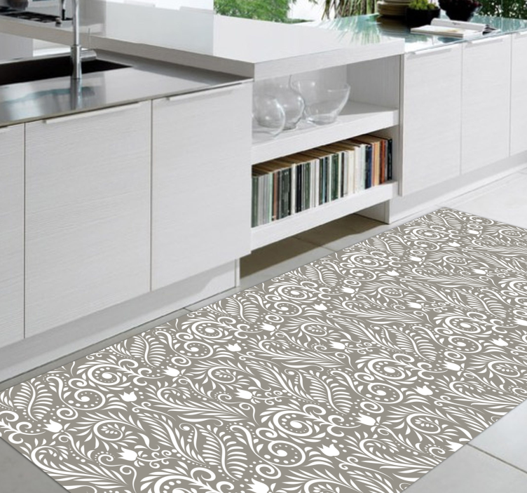 Paisley Elegance floral vinyl rug - TenStickers
