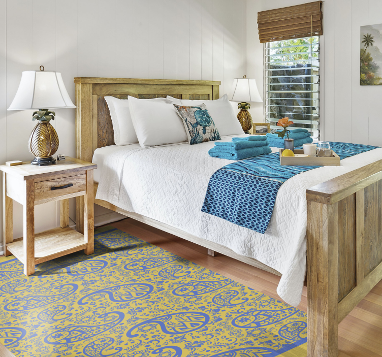 Paisley Swirls bedroom vinyl rug - TenStickers