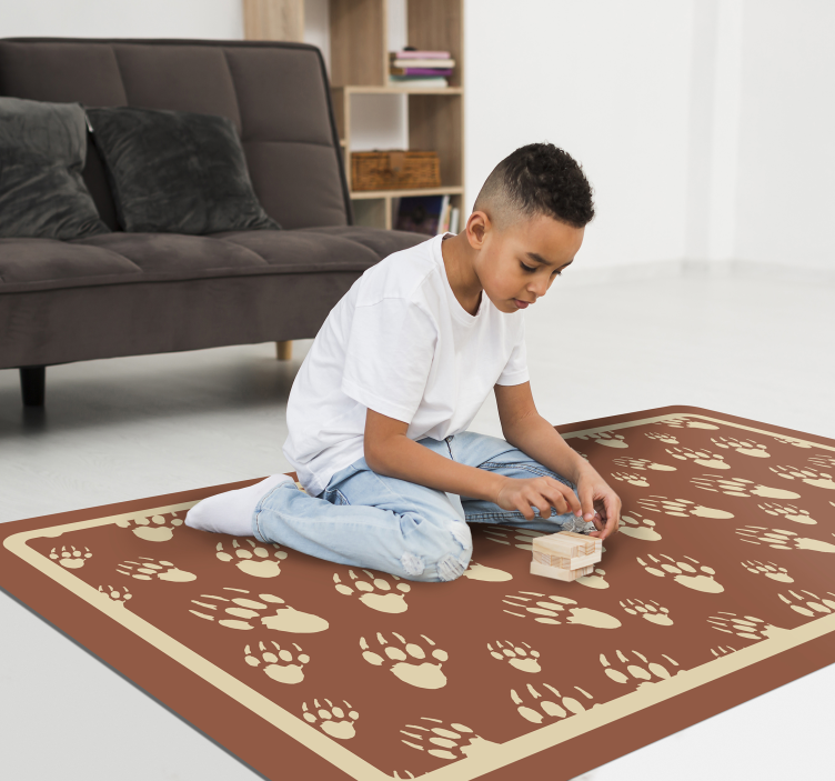 Paw Pattern Design animal print vinyl rug - TenStickers