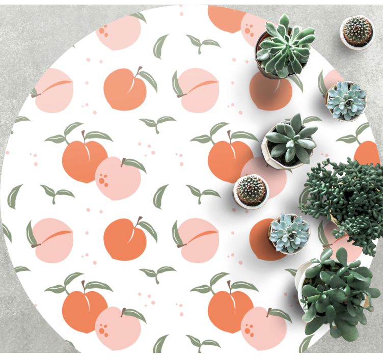 Peach orchard pattern kitchen vinyl rug - TenStickers