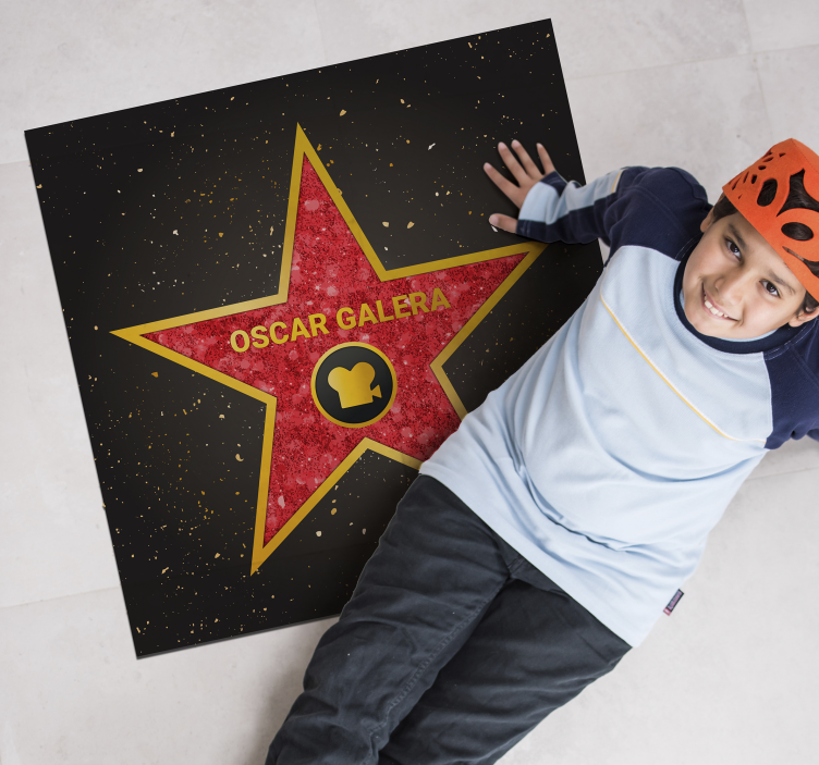 personalizable hollywood star vinyl rug - TenStickers