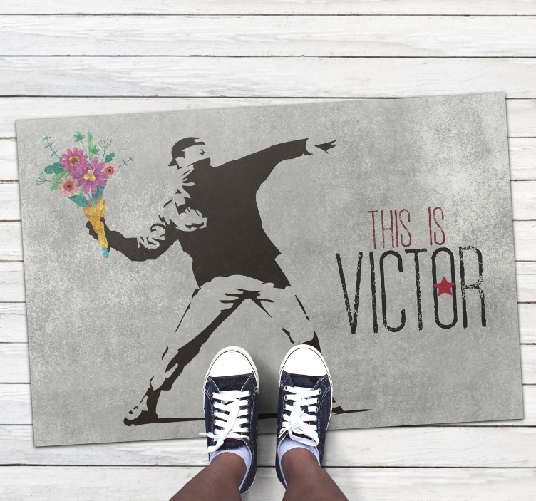 Personalized Bouquet custom vinyl rug - TenStickers