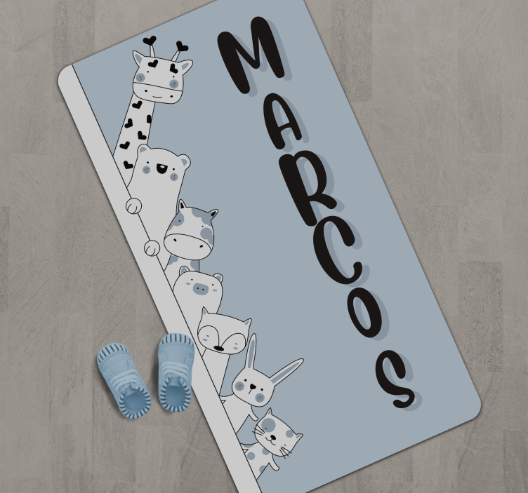 Personalized Critters custom vinyl rug - TenStickers