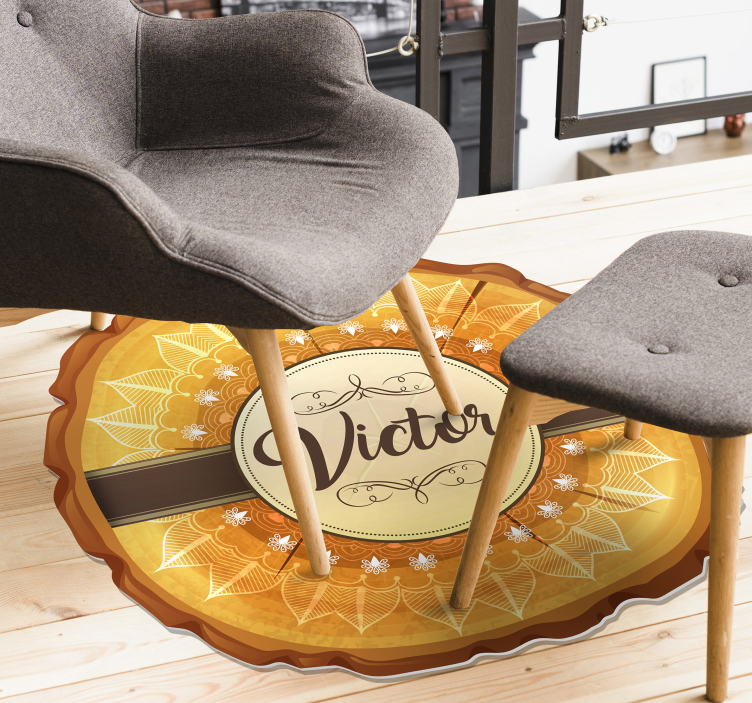 Personalized Festive Emblem custom vinyl rug - TenStickers