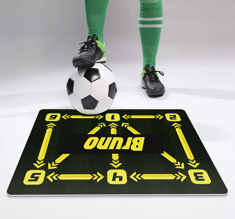 personalized football training game vinyl rug - TenStickers