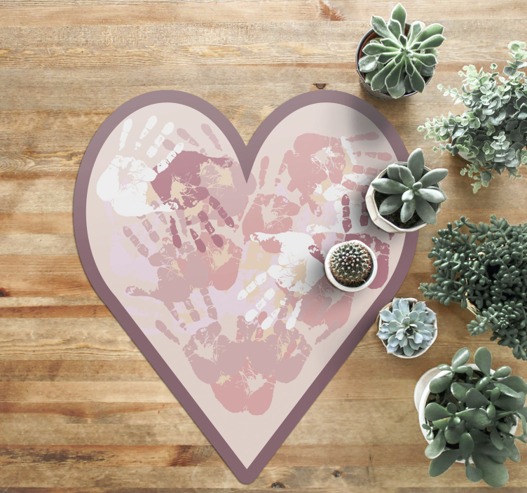 Personalized Heart custom vinyl rug - TenStickers