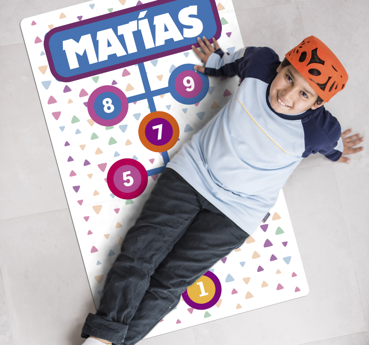 Personalized Hopscotch custom vinyl rug - TenStickers
