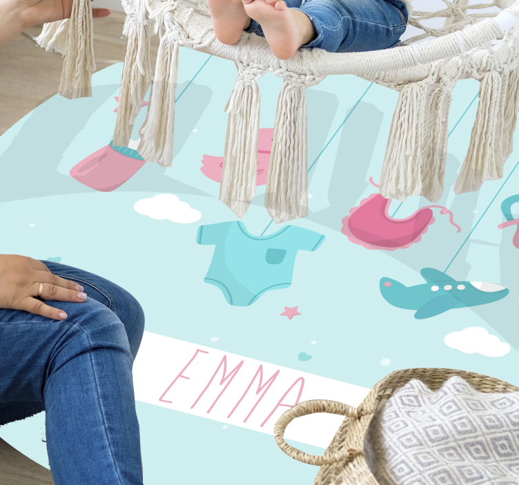 Personalized Nursery nursery vinyl rug - TenStickers