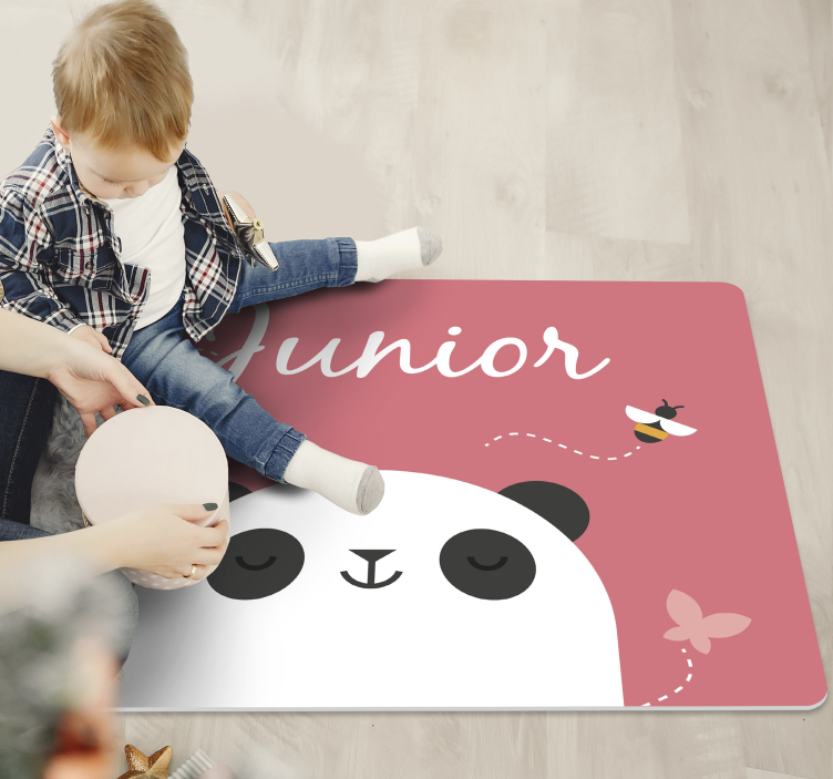 Personalized Panda custom vinyl rug - TenStickers