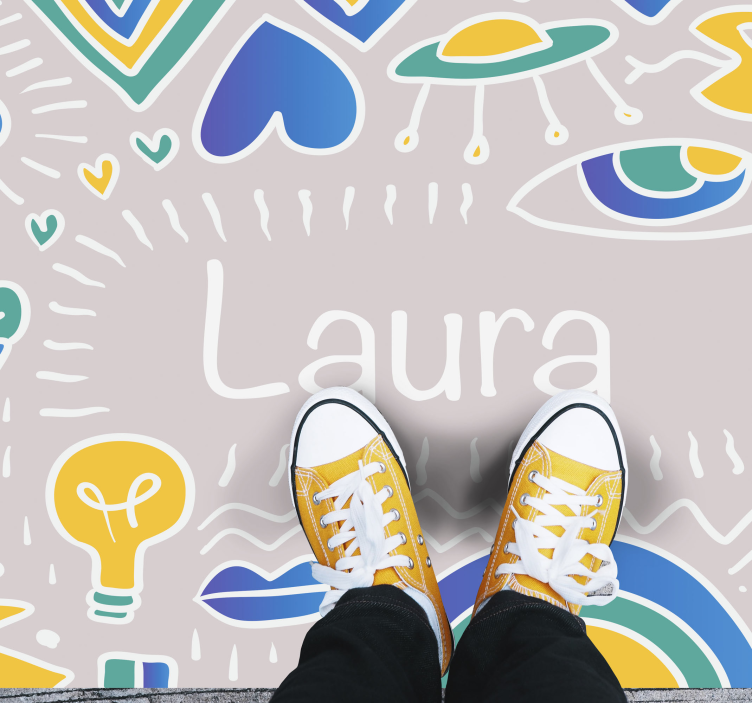 Personalized Playful Mat custom vinyl rug - TenStickers