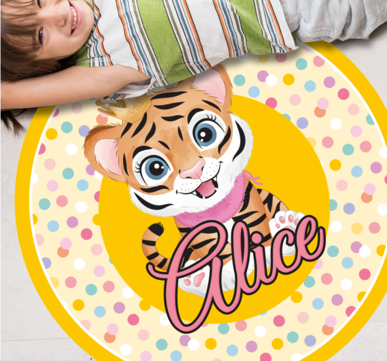 Personalized Tiger custom vinyl rug - TenStickers