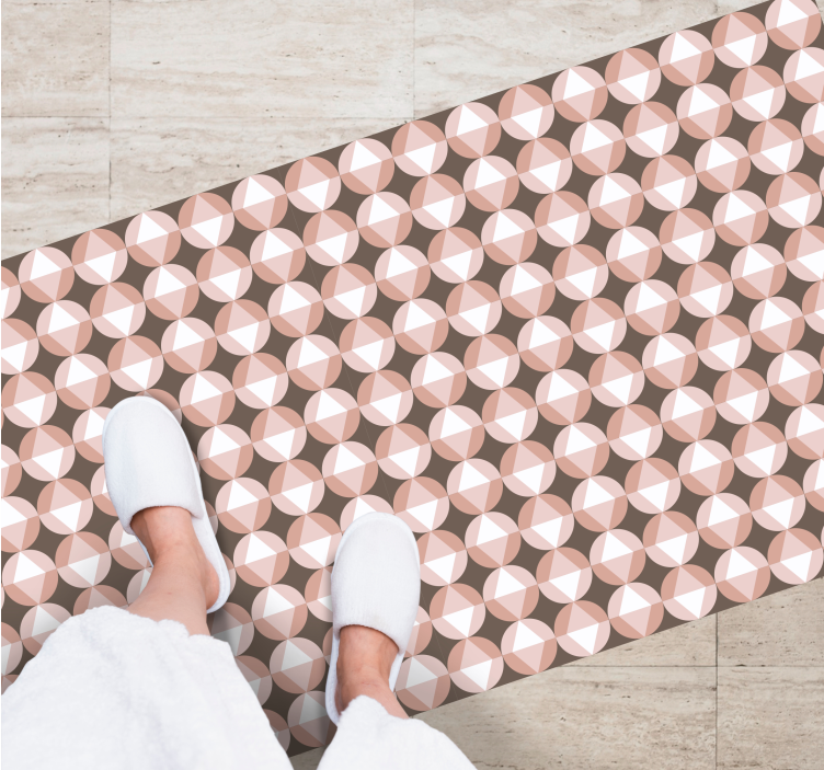 Pink Geometric Motif bathroom vinyl rug - TenStickers