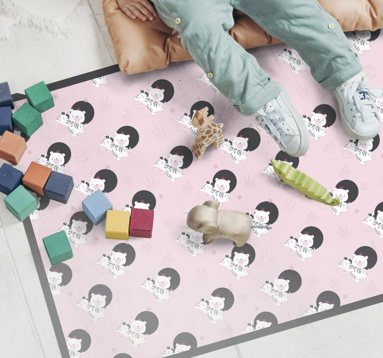 Playful Ballerina Graphic kids vinyl rug - TenStickers