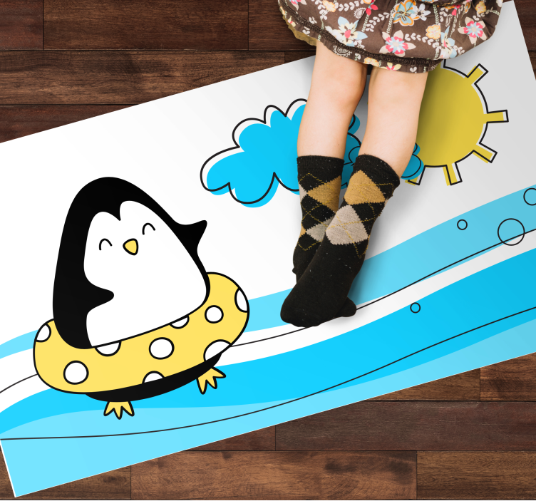 Playful Penguin Illustration playroom carpet - TenStickers