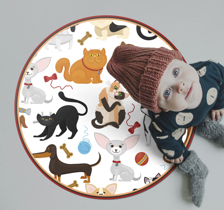 Playful Pets kids vinyl rug - TenStickers