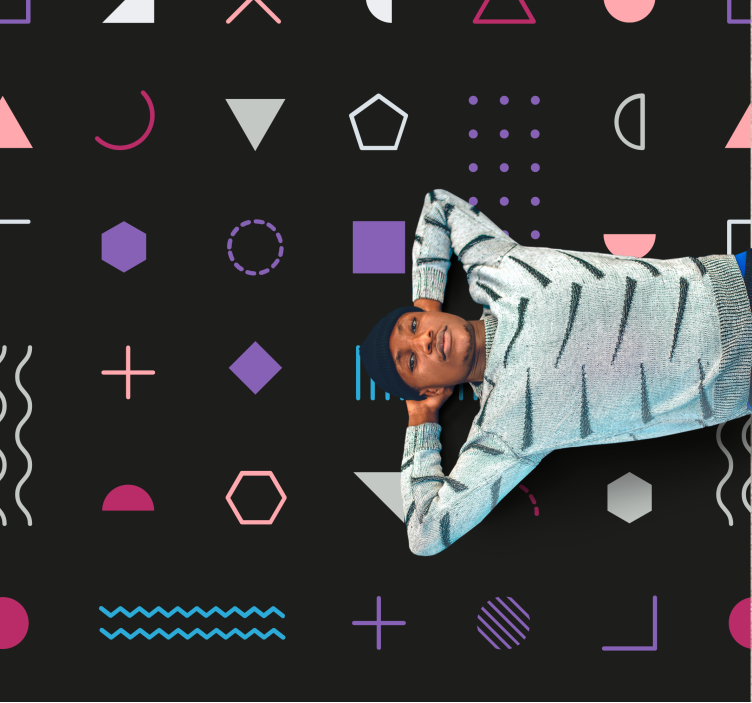 Playful Shapes Display geometric vinyl rug - TenStickers