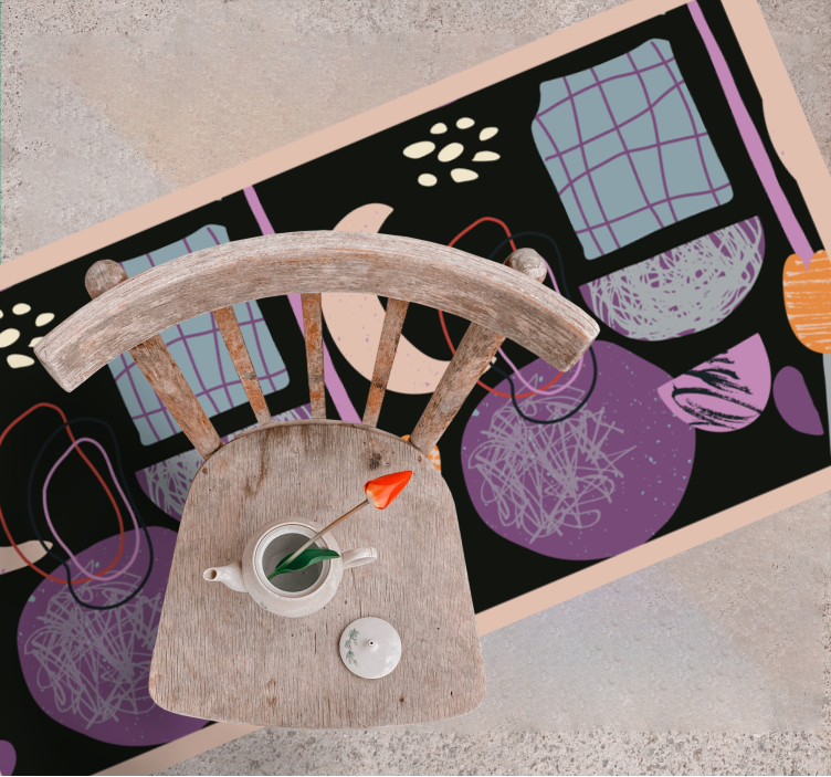 Night geometric elements modern vinyl rug - TenStickers