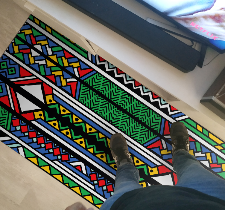 Primary colour tribal  ethnic rug - TenStickers