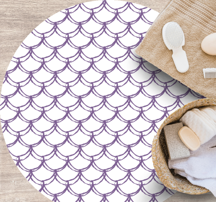 Purple Scalloped Pattern textured vinyl rug - TenStickers