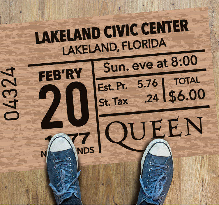 "Queen" concert ticket bedroom vinyl rug - TenStickers