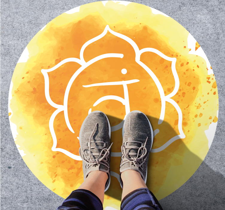 Radiant Chakra Symbol mandala vinyl rug - TenStickers