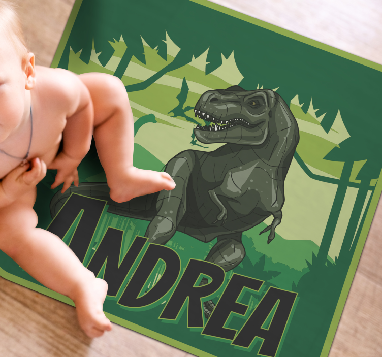 realistic dinosaur background personalised mat - TenStickers