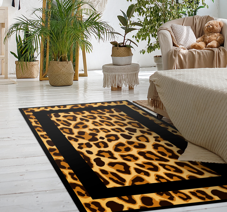 Rectangle leopard skin animal print vinyl rug - TenStickers