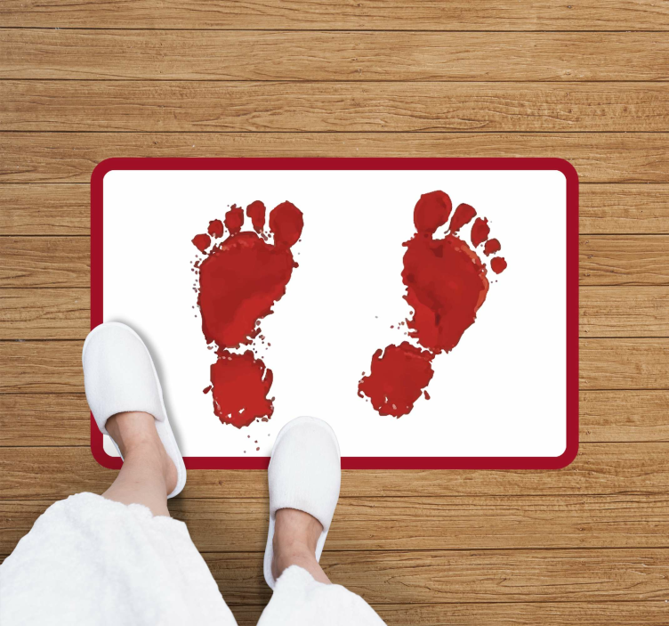 Red Footprints Imprint custom rug - TenStickers