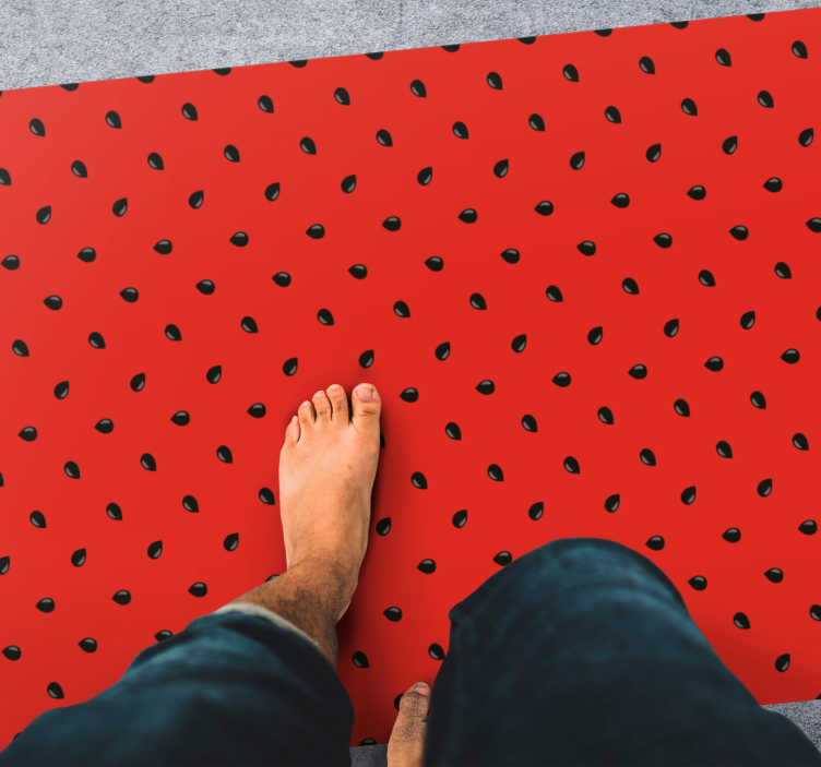 Red Seed Pattern kitchen vinyl rug - TenStickers