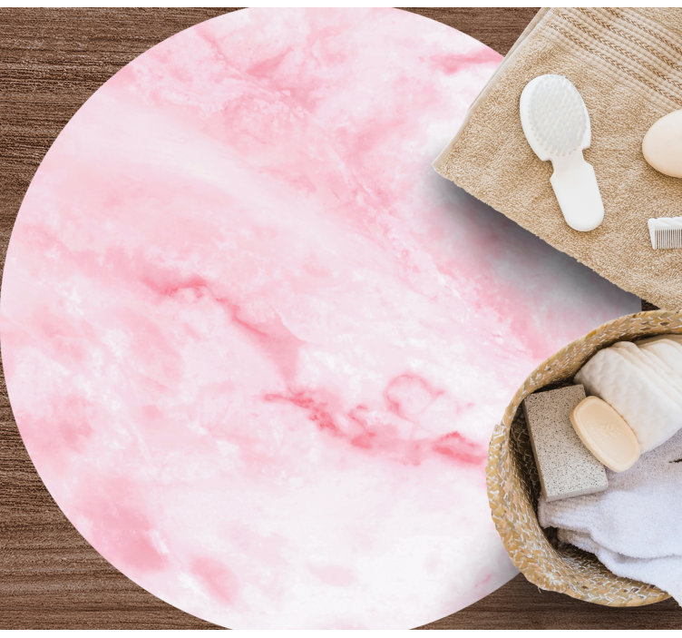 Pink realistic effect marble vinyl rug - TenStickers