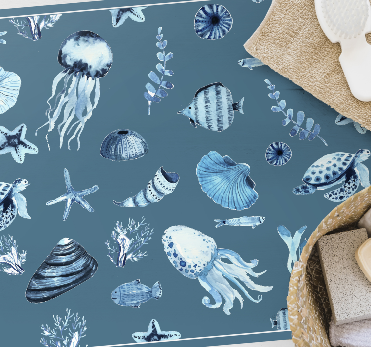 Sea life vinyl runner rug - TenStickers