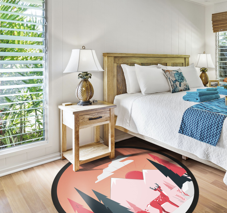 Serene Wilderness Scene nature vinyl rug - TenStickers