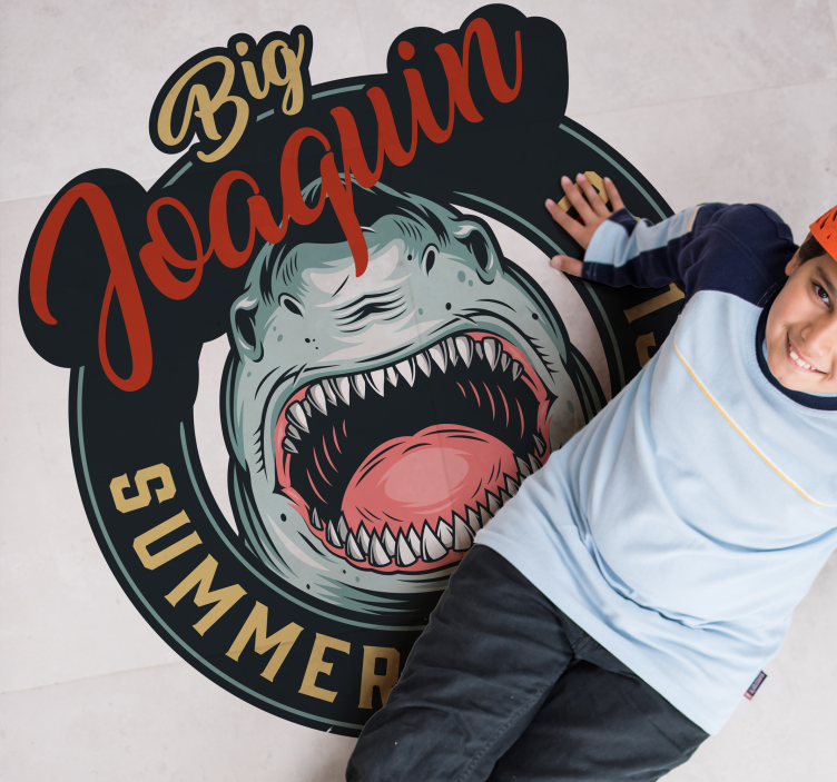 Shark Surf Emblem custom vinyl rug - TenStickers