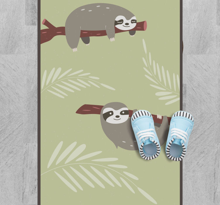 Sloth Nursery Decor nursery vinyl rug - TenStickers